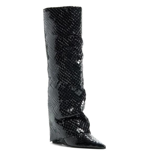 Steve Madden Shoes - STEVE MADDEN NWT Women's Black Paley Snake Embossed Boot, Size 6